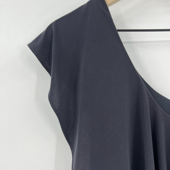 Betsy & Adam Black Cocktail Dress 4 Embellished Shoulder Party Formal - Picture 4 of 7